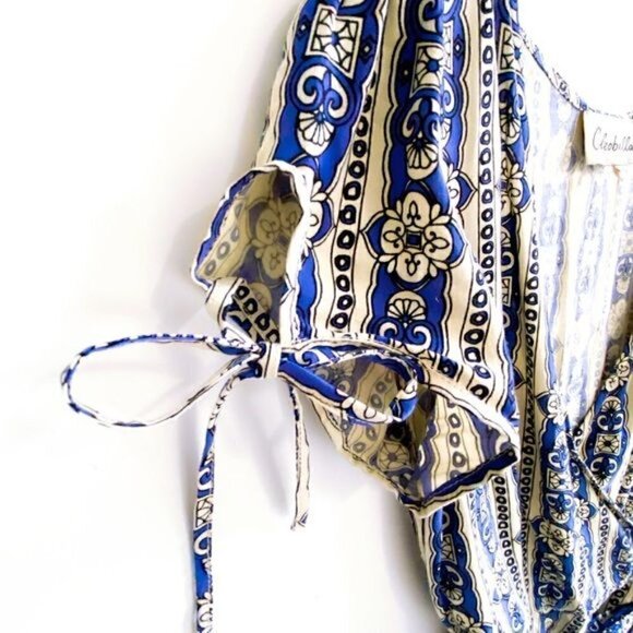 Cleobella Almudena Printed Wrap Dress Azure, Size XS - Picture 10 of 14